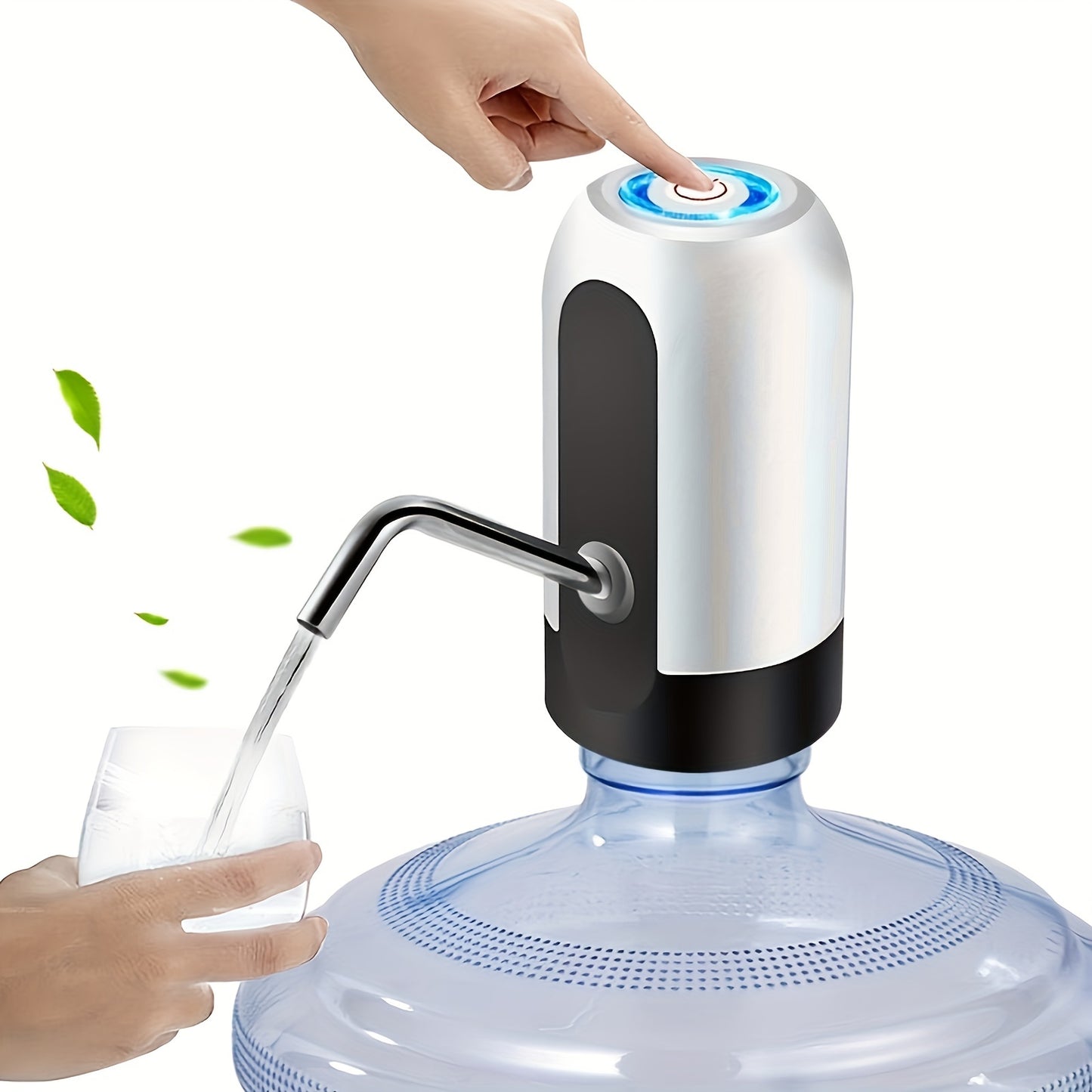 1pc Water Bottle Pump, Electric Water Bottle Pump, USB Rechargeable Automatic Drinking Water Pump For Universal 3-5 Gallon Bottles, Portable Camping Water Dispenser