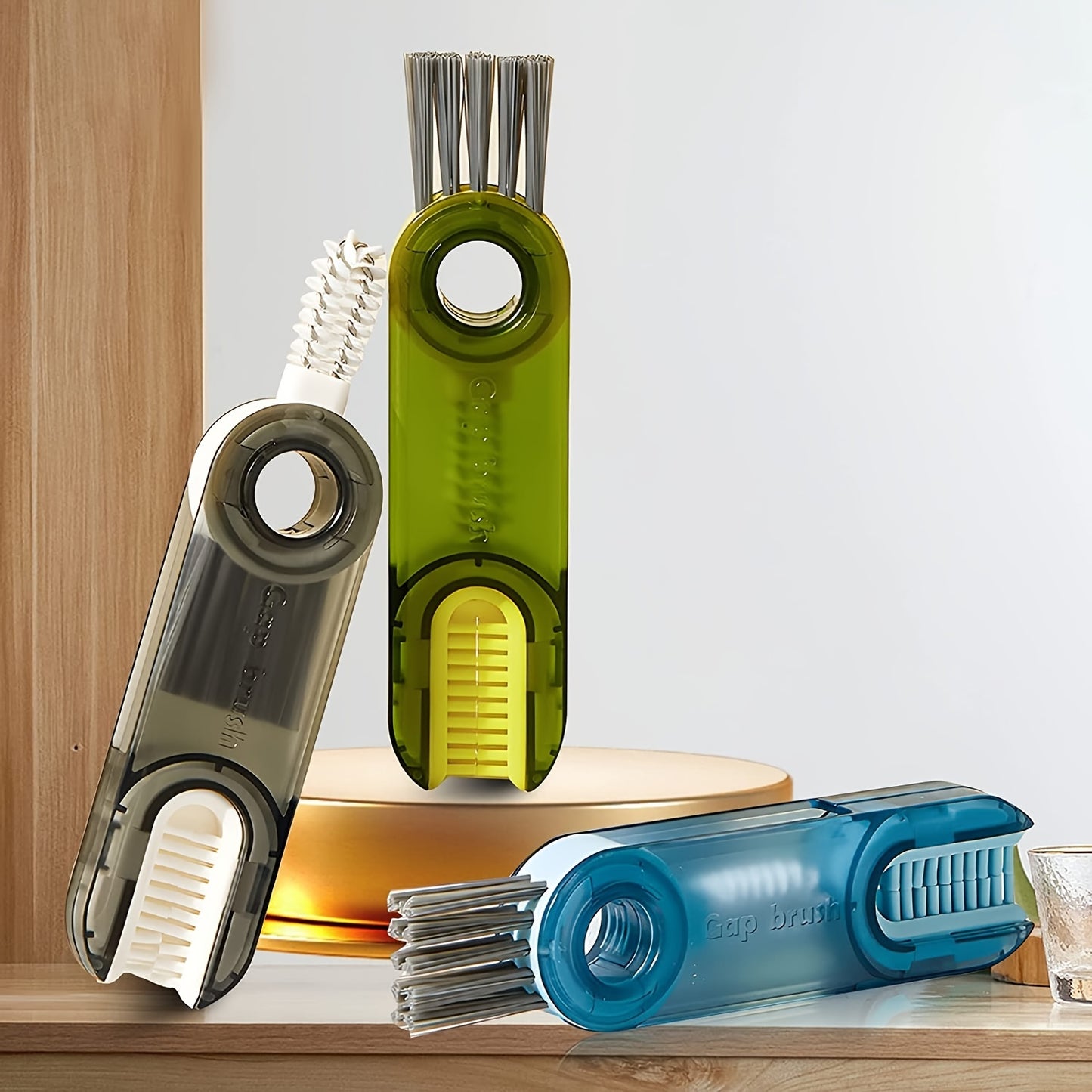 3-in-1 Cup Lid Gap Cleaning Brush Set - Make Cleaning Easier with This Multifunctional Household Kitchen Tool!