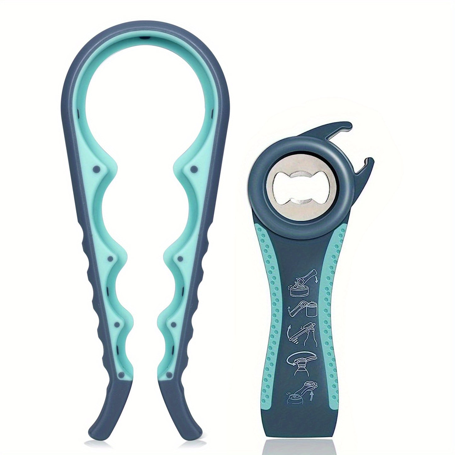 1pc Jar Opener Bottle Opener Can Opener Set 5 In 1 Cap Opener Tool Multifunctional Bottle Opener, Rubber Grip Lid Opener Tool, Kitchen Gadgets, Kitchen Accessories, Outdoor Camping
