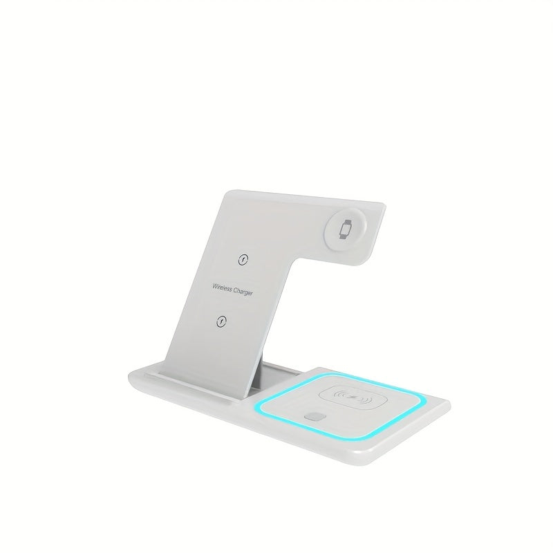 3 In 1 Fast Charging Station, Folding Wireless Charger Stand For IPhone 15,14,13,12,11/Pro/Max/Mini/Plus, X, XR, XS/Max, SE, 8/Plus, For IWatch 1-9, For Airpods 3/2/Pro