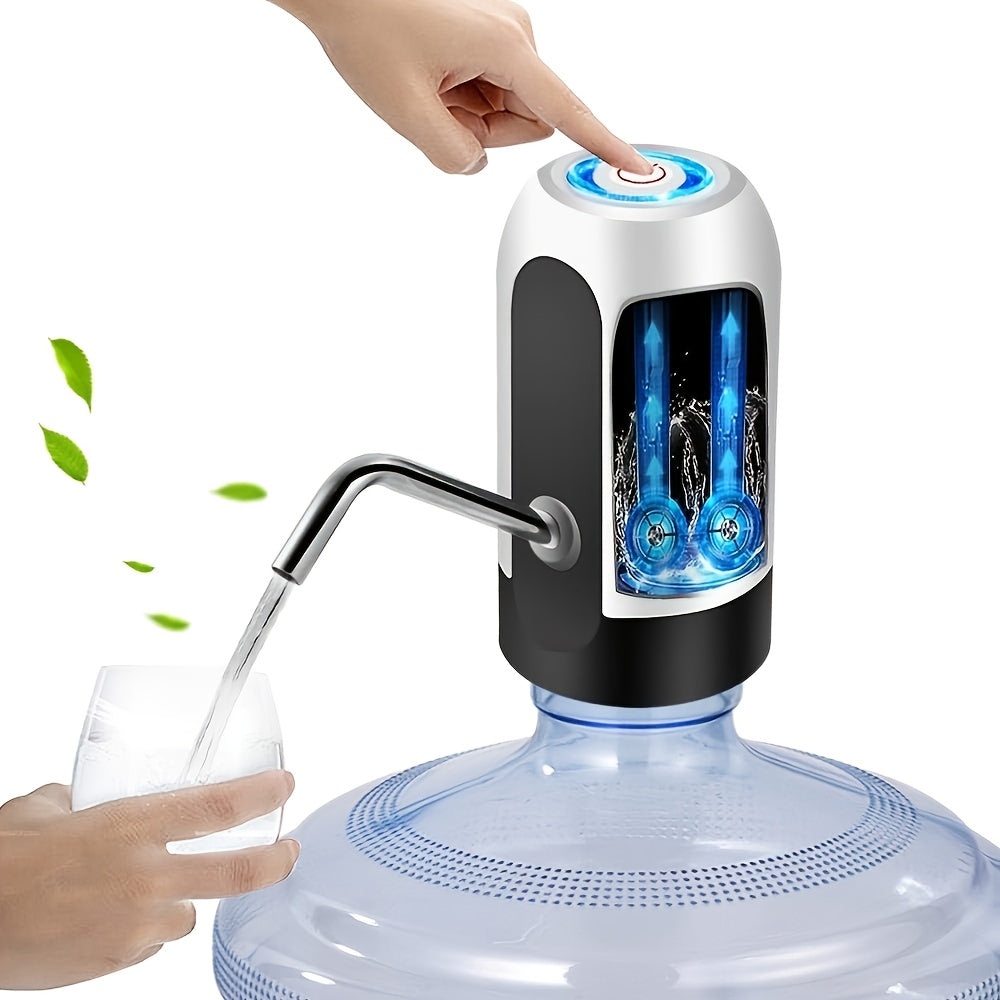 1pc Water Bottle Pump, Electric Water Bottle Pump, USB Rechargeable Automatic Drinking Water Pump For Universal 3-5 Gallon Bottles, Portable Camping Water Dispenser