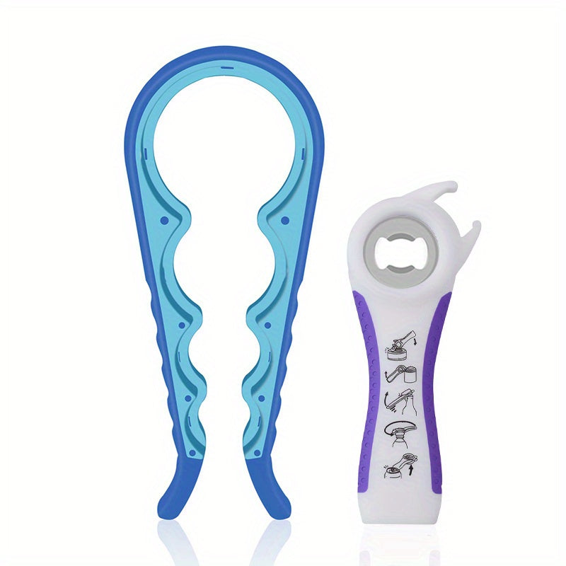 1pc Jar Opener Bottle Opener Can Opener Set 5 In 1 Cap Opener Tool Multifunctional Bottle Opener, Rubber Grip Lid Opener Tool, Kitchen Gadgets, Kitchen Accessories, Outdoor Camping