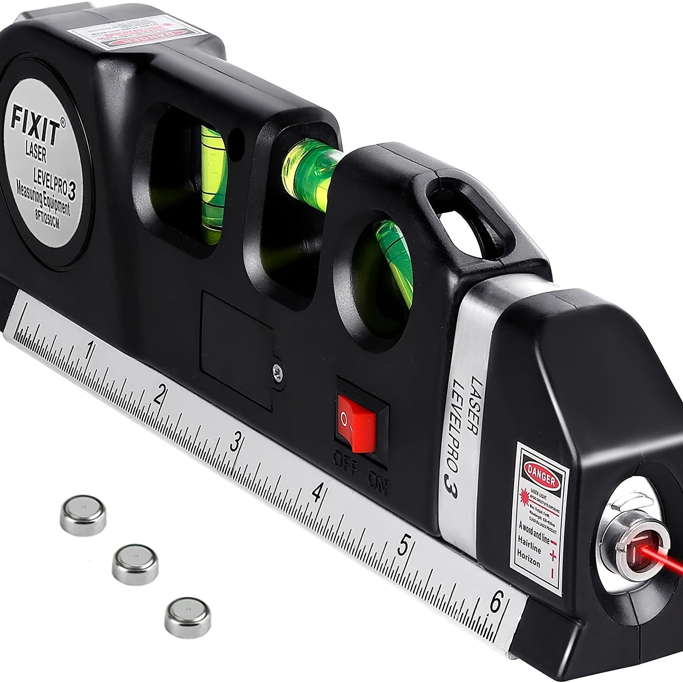 Laser Level, Semlos Multipurpose Line Laser Leveler Tool Cross Line Lasers With 8FT/2.5M Standard Measure Tape And Metric Rulers For Hanging Pictures Tile Walls
