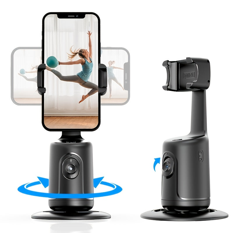 Auto Tracking Phone Holder, Auto Face Tracking Tripod, Portable All-in-one Smart Selfie Stick 360 Rotation Fast Face & Object Tracking Cameraman Robot Mount For Phone Video Vlog Live Streaming